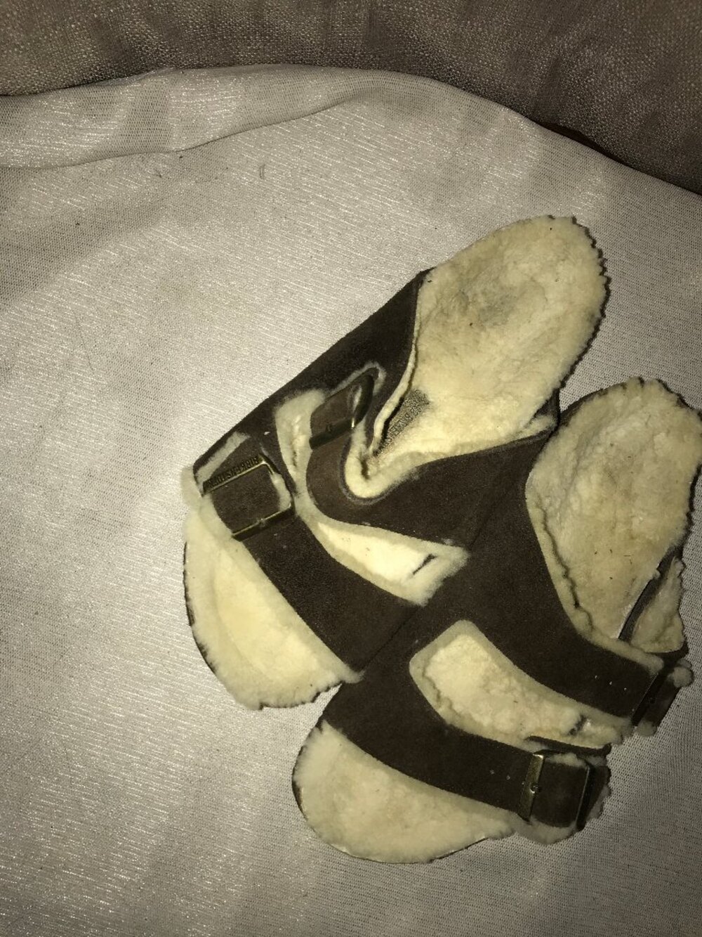 Birkenstock Arizona Shearling Suede Sandals Brown Women's 11 / EU 42 - Picture 4 of 16